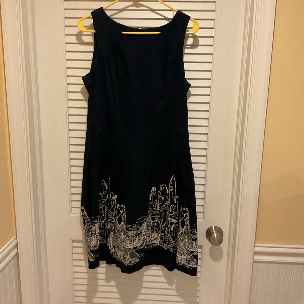 Tommy Hilfiger Blue Tank Top Dress with White City Skyline